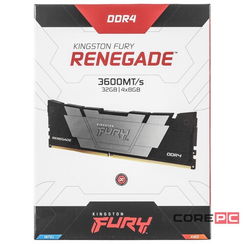 Оперативная память 32 Gb 3600 MHz Kingston FURY Renegade Gray/Black (KF436C16RB2K4/32)