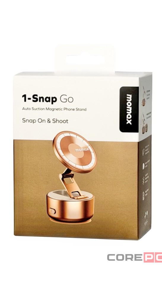 Подставка для смартфона Momax 1-Snap Go Auto Suction Magnetic Phone Stand KH20M оранжевая