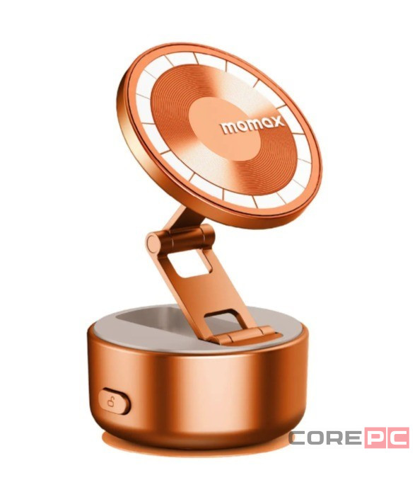 Подставка для смартфона Momax 1-Snap Go Auto Suction Magnetic Phone Stand KH20M оранжевая