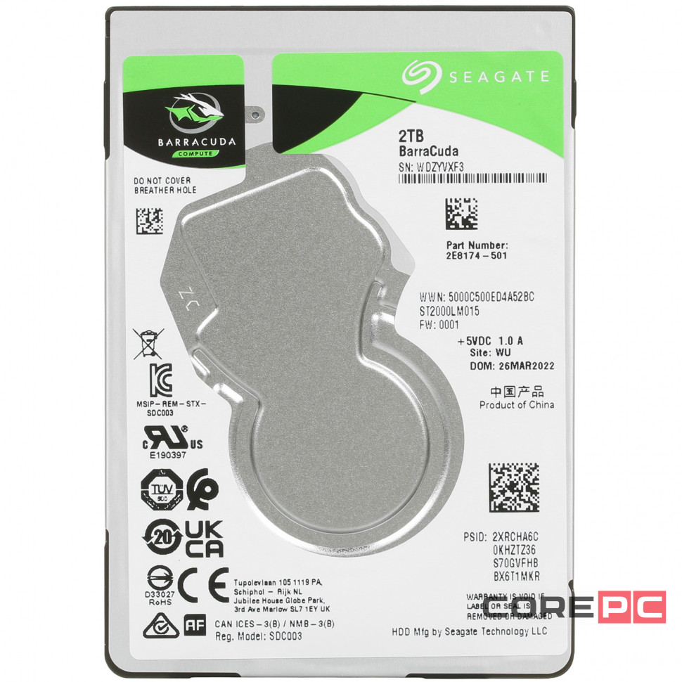 Жесткий диск Seagate 2000 Gb BARRACUDA (ST2000LM015)