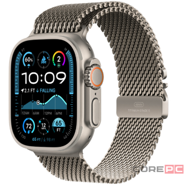 Apple Watch Ultra 2 (2024) 49mm Natural Titanium Case with Natural Titanium Milanese Loop (M)