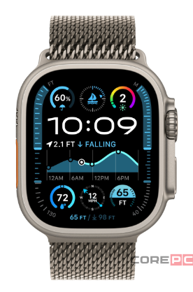 Apple Watch Ultra 2 (2024) 49mm Natural Titanium Case with Natural Titanium Milanese Loop (M)