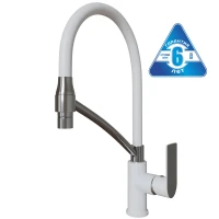 Смеситель для кухни MIXLINE МЛ33-108, рычажное управление, цвет хром/белый