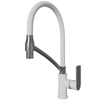 Смеситель для кухни MIXLINE МЛ33-108, рычажное управление, цвет хром/белый