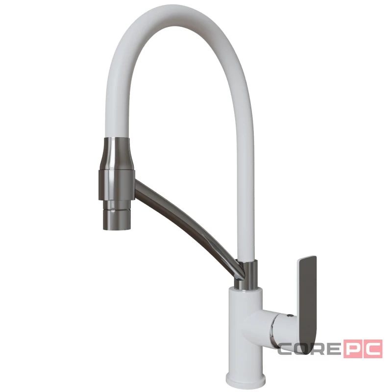 Смеситель для кухни MIXLINE МЛ33-108, рычажное управление, цвет хром/белый