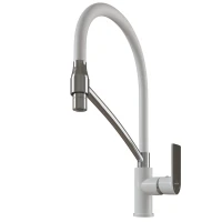 Смеситель для кухни MIXLINE МЛ33-108, рычажное управление, цвет хром/белый