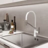 Смеситель для кухни MIXLINE МЛ33-108, рычажное управление, цвет хром/белый
