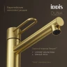 Смеситель для раковины Iddis DUNMG01i01, рычажное управление, цвет золото матовое