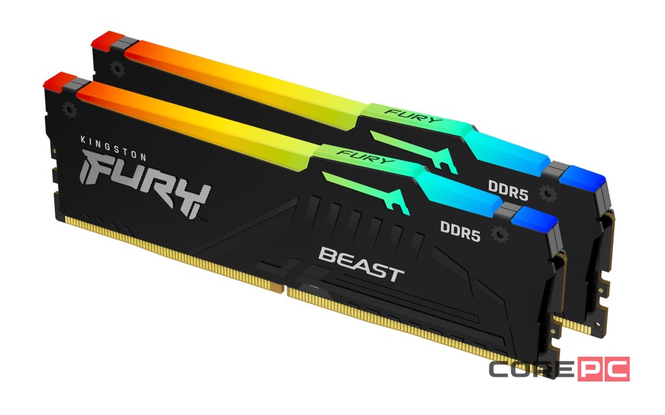 Оперативная память 64 Gb 6000 MHz Kingston FURY Beast RGB Black (KF560C30BBEAK2-64)