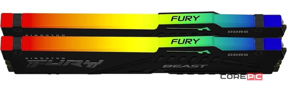 Оперативная память 64 Gb 6000 MHz Kingston FURY Beast RGB Black (KF560C30BBEAK2-64)