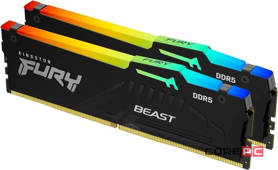 Оперативная память 64 Gb 6000 MHz Kingston FURY Beast RGB Black (KF560C30BBEAK2-64)
