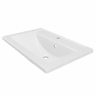 Раковина накладная мебельная MIXLINE МАРГО-70 00-00010639, литьевой мрамор, прямоугольная, белый