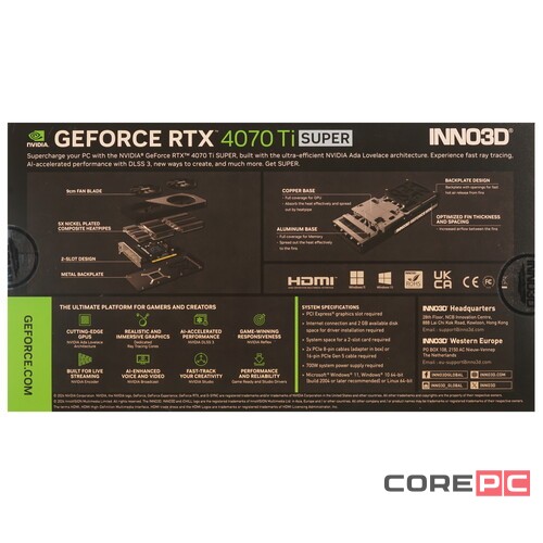 Видеокарта INNO3D (N407TS2-166XX-186156N) GeForce RTX 4070 Ti SUPER 16GB TWIN X2