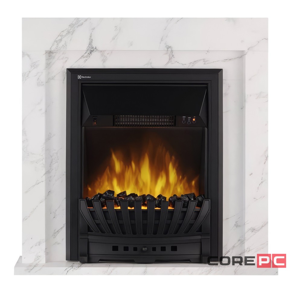 Каминокомплект:Очаг Electrolux EFP/P-1020LS, портал Simple Classic белый мрамор