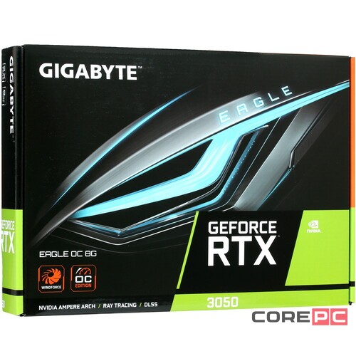Видеокарта Gigabyte (GV-N3050EAGLE OC-8GD) GeForce RTX 3050 8GB EAGLE OC