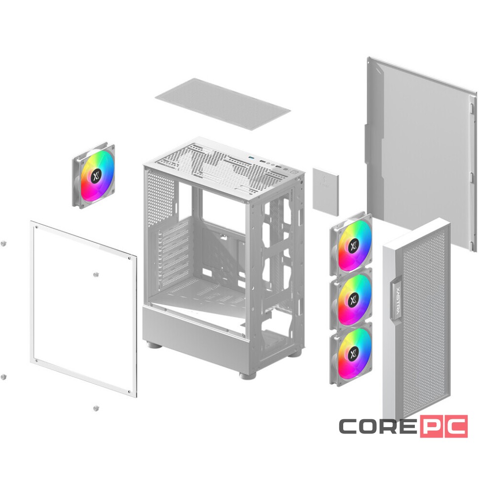 Компьютерный корпус XASTRA A302 4FRGB White (A302-WH-FC120FRGB-4F-GL)