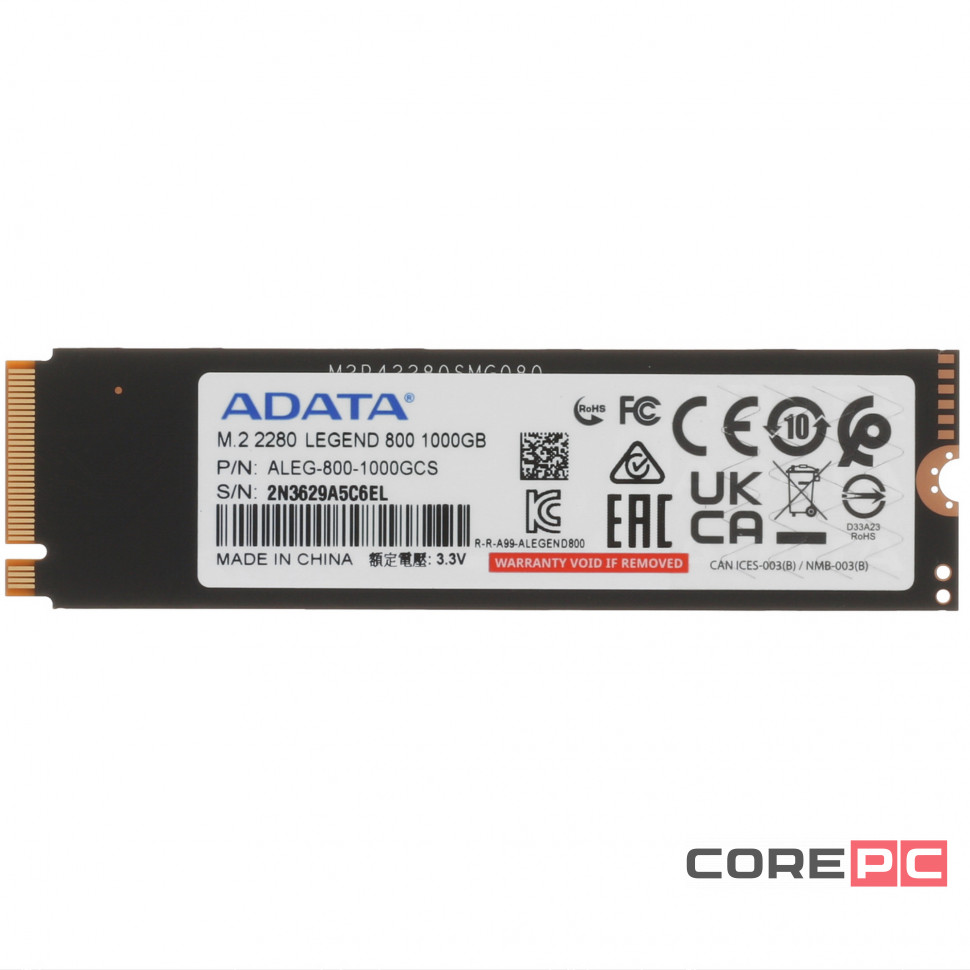 Твердотельный накопитель ADATA XPG 1000 Gb LEGEND 800 ALEG-800-1000GCS