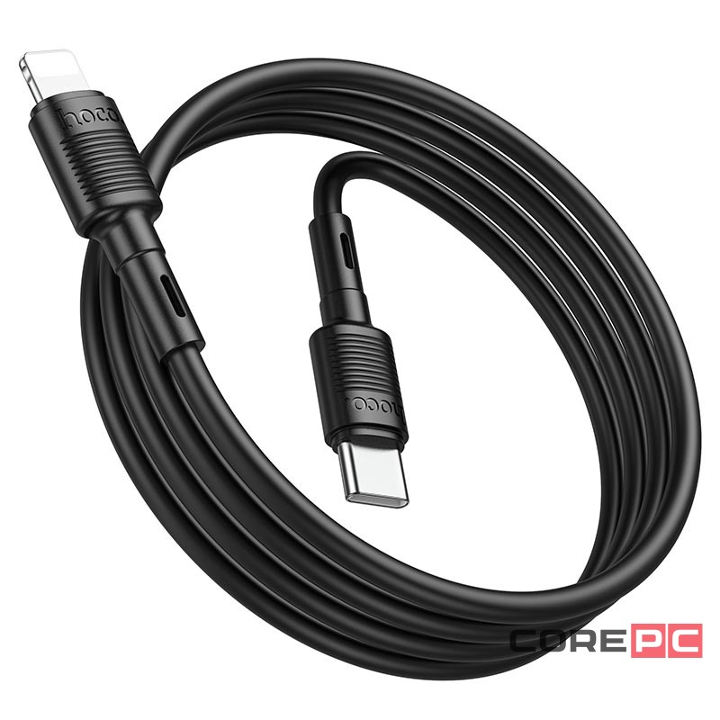 Кабель Hoco X83 Victory (Type-C) на (Lightning) 2.4A/20W 100см силиконовый (черный)