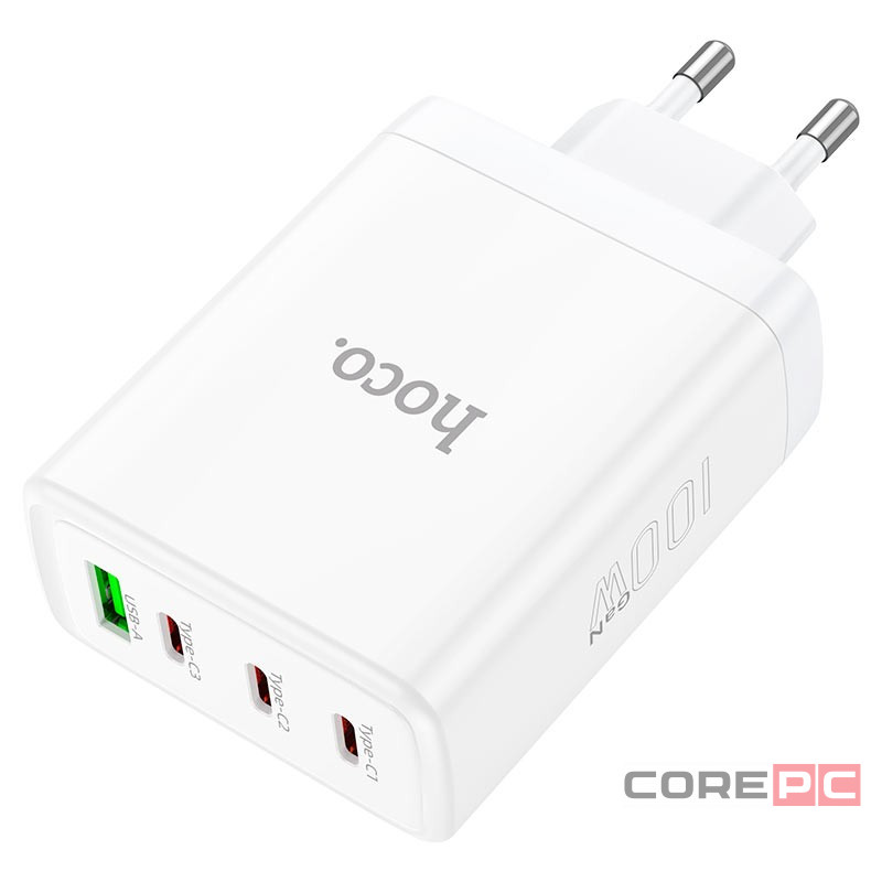 Сетевое зар. устр. Hoco N31 GaN 1USB/3USB-С 100W белое