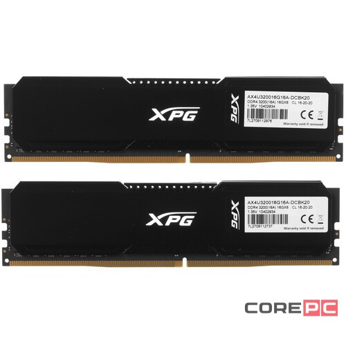 Оперативная память 32 Gb 3200 MHz ADATA XPG GAMMIX D20 Black (AX4U320016G16A-DCBK20)