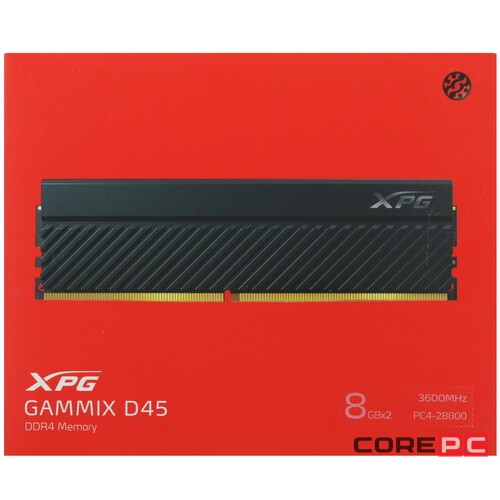 Оперативная память 16 Gb 3600 MHz ADATA GAMMIX D45G RGB Black (AX4U36008G18I-DCBKD45G)