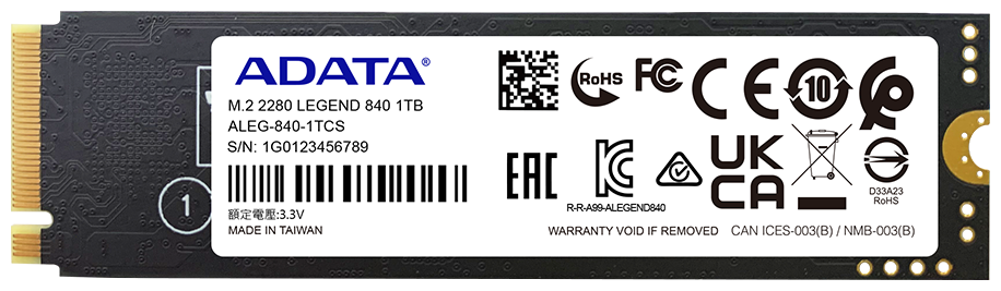 Твердотельный накопитель ADATA 1000 Gb LEGEND 840 ALEG-840-1TCS