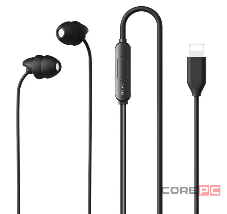 Наушники с микрофоном Remax RM-619i Lightning черные