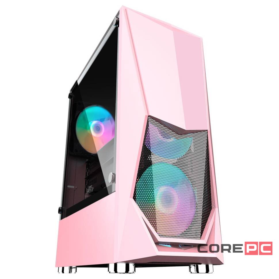Компьютерный корпус 1STPLAYER DK-3 TG Pink (DK-3-PK-3G6)