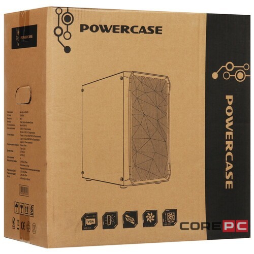 Компьютерный корпус Powercase MISTRAL Micro A3B TG ARGB Black CMMAB-A3