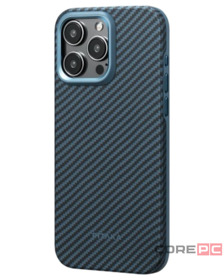 Накладка для i-Phone 15 Pro 6.1" Pitaka MagEZ Case Pro 4  Protective Yet Slim синий, кевлар(арамид)