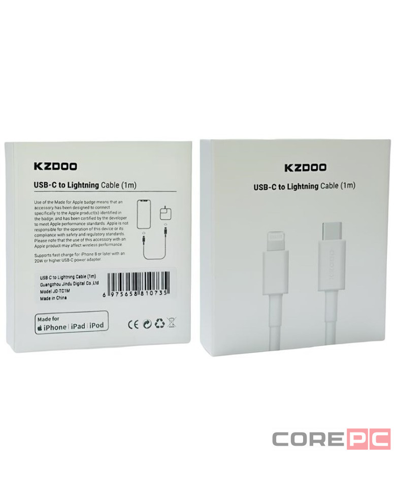 Usb Кабель-зарядка Type-C на Lightning K-DOO JD-TC1M 1м белый