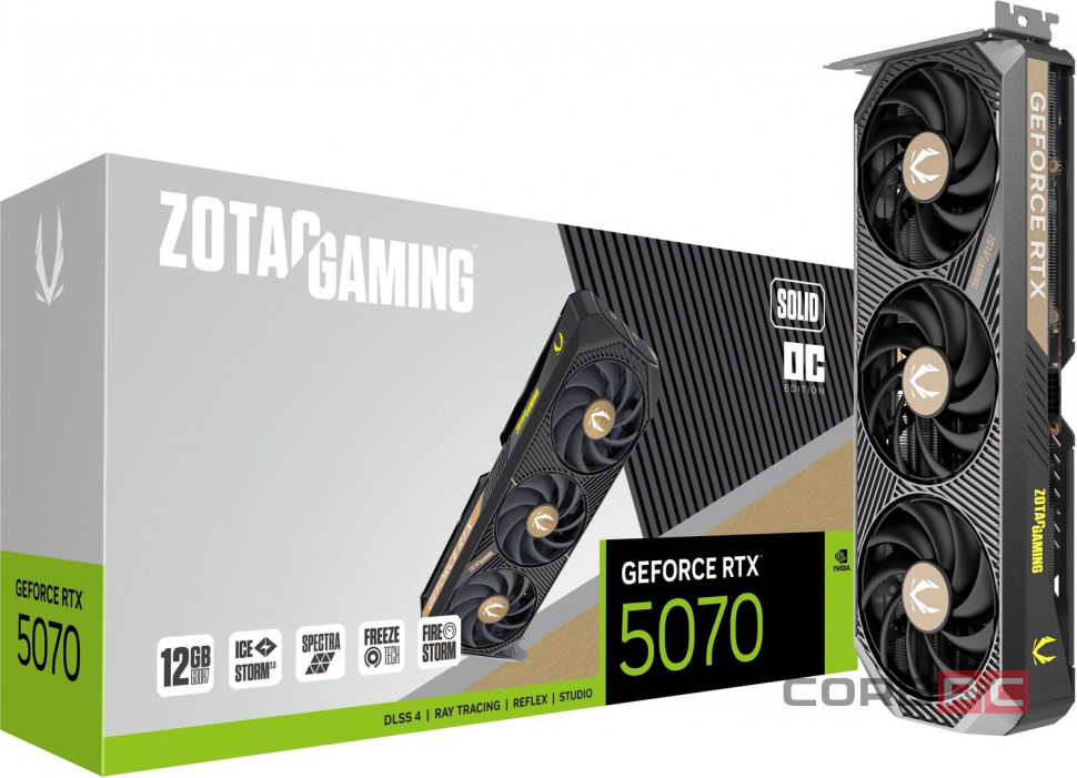 Видеокарта ZOTAC (ZT-B50700J-10P) GeForce RTX 5070 12GB SOLID OC