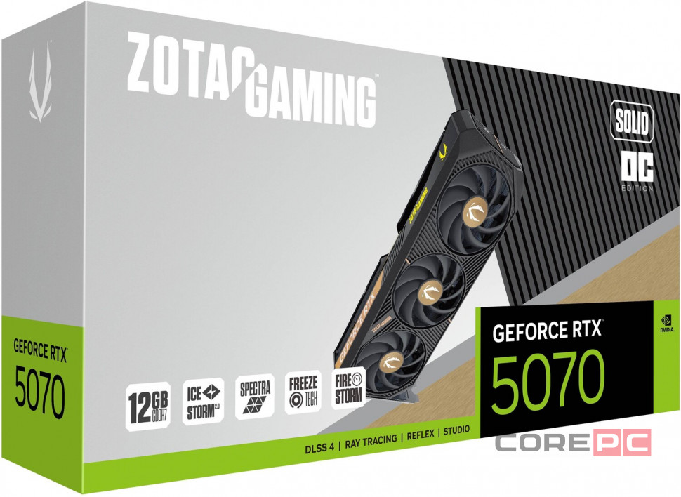 Видеокарта ZOTAC (ZT-B50700J-10P) GeForce RTX 5070 12GB SOLID OC