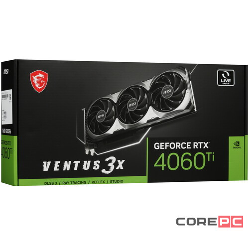 Видеокарта MSI (RTX 4060 Ti VENTUS 3X 16G) GeForce RTX 4060 Ti 16GB VENTUS 3X