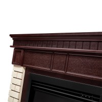 Каминокомплект: Очаг Electrolux EFP/P-2720RLS, портал Bricks 25 камень бежевый, шпон темный дуб