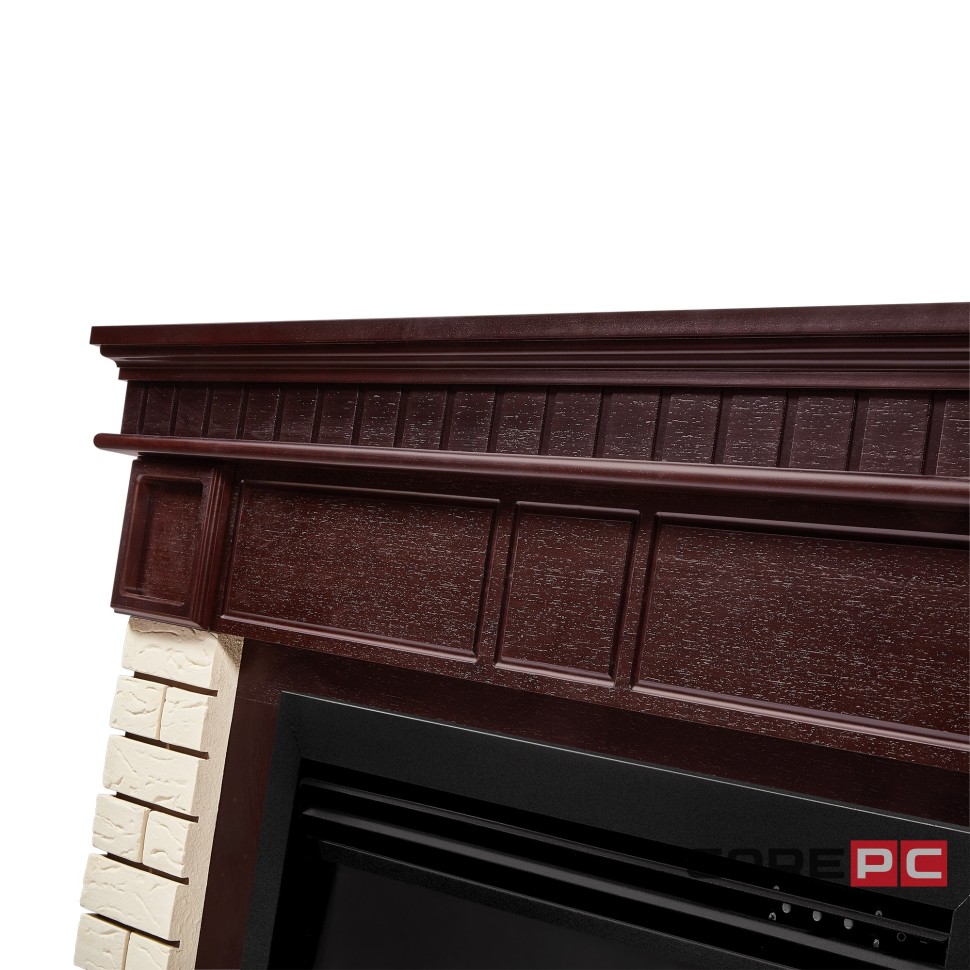 Каминокомплект: Очаг Electrolux EFP/P-2720RLS, портал Bricks 25 камень бежевый, шпон темный дуб