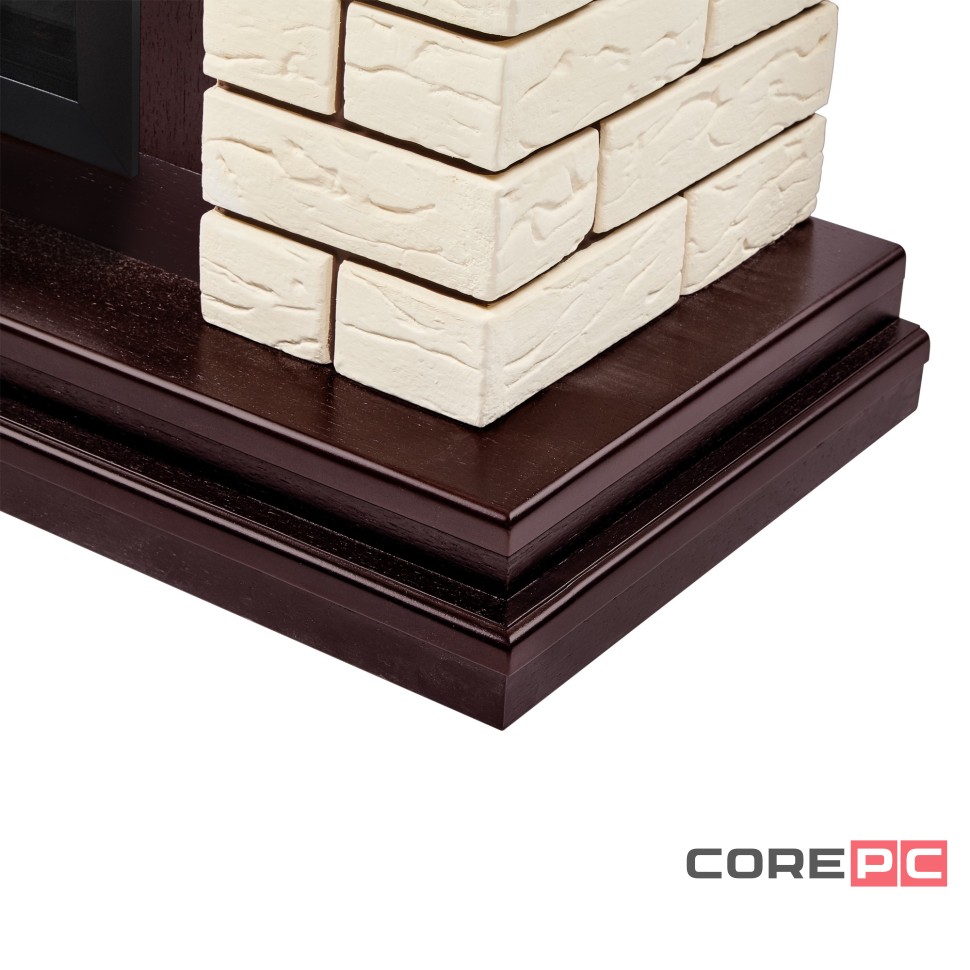 Каминокомплект: Очаг Electrolux EFP/P-2720RLS, портал Bricks 25 камень бежевый, шпон темный дуб