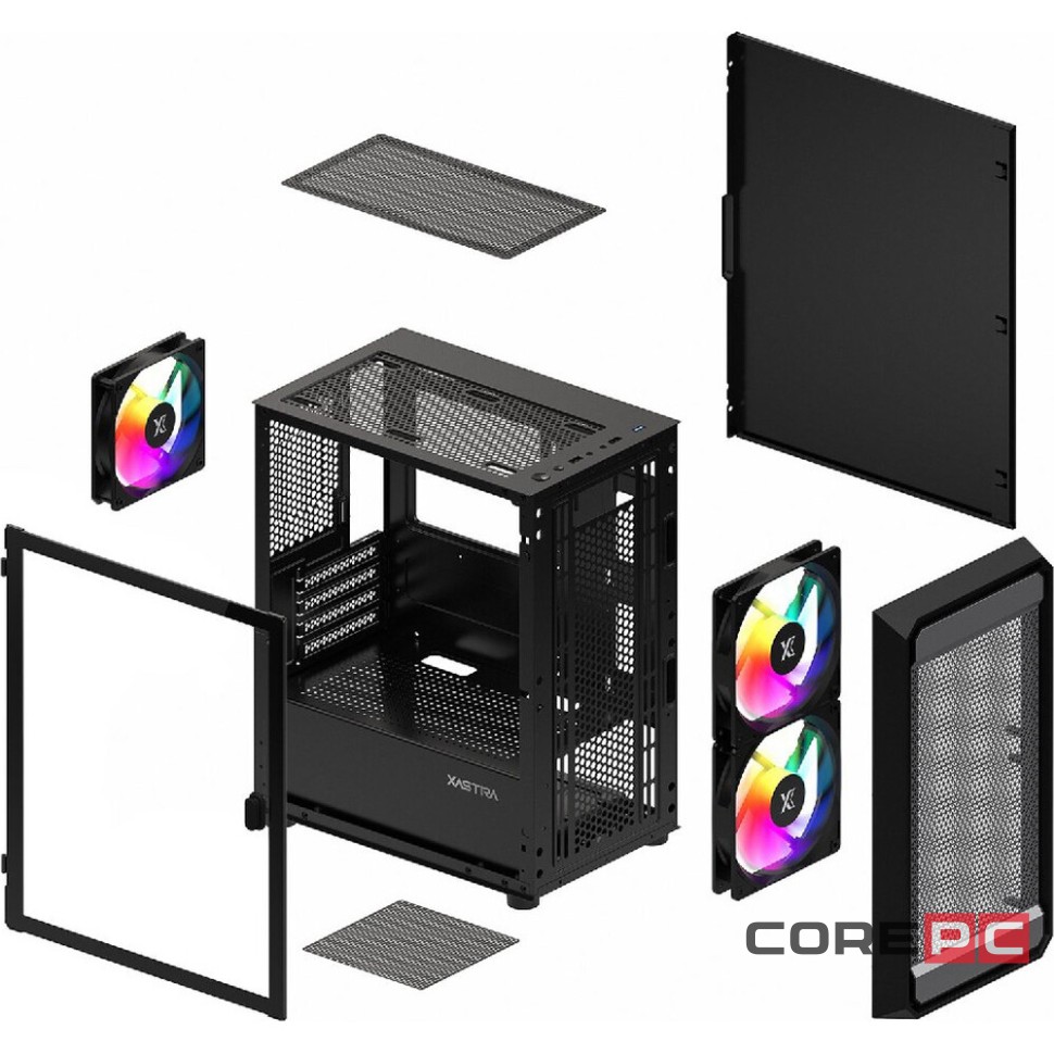 Компьютерный корпус XASTRA A303M 3ARGB Black (A303M-2FC14A-1FC12A-D)
