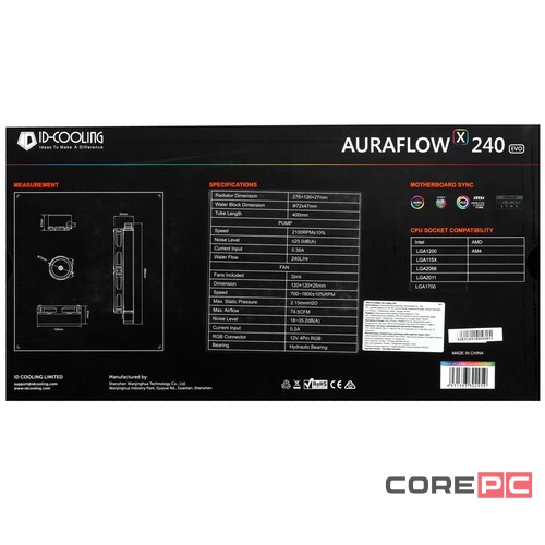 Система жидкостного охлаждения для процессора ID-COOLING AURAFLOW X 240 EVO SNOW RGB PWM
