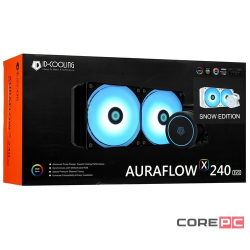 Система жидкостного охлаждения для процессора ID-COOLING AURAFLOW X 240 EVO SNOW RGB PWM