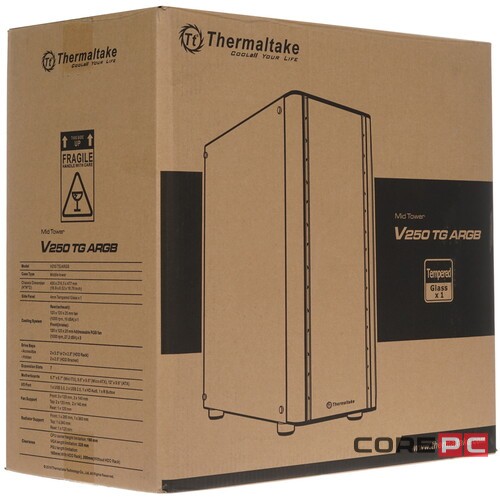 Компьютерный корпус Thermaltake V250 TG ARGB AIR MESH Black CA-1Q5-00M1WN-03