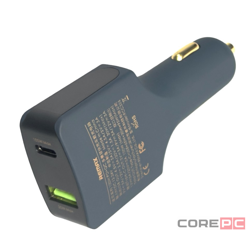 Автомобильное заряд. устр. Remax RCC326 1USB/1C 3A 100W черное