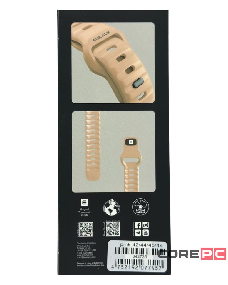 Сменный браслет Evelatus для Apple Watch 42-44-45-49mm розовый