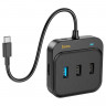 Кабель-переходник Hoco HB37 Type-C на HDMI/USB3.0/USB2.0/RJ45/USB-C 0.2м черный