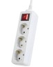 Perfeo сетевой удлинитель с кнопкой POWERMATE, 3,0м, 3 розетки, белый(PF-PM-3/3,0-W)