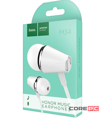 Проводная стерео-гарнитура Hoco M34 Honor Jack 3,5mm (белый)
