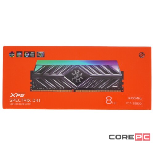Оперативная память 8 Gb 3600 MHz ADATA XPG SPECTRIX D45G RGB (AX4U36008G18I-ST41)
