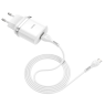 Сетевое зар. устр. Hoco C12Q с шнуром Micro 1USB QC3.0 2.4A белое