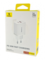Сетевое зар. устр. Baseus Cube Pro Fast Charger 1USB/1C 30W P10111404213-00 белое