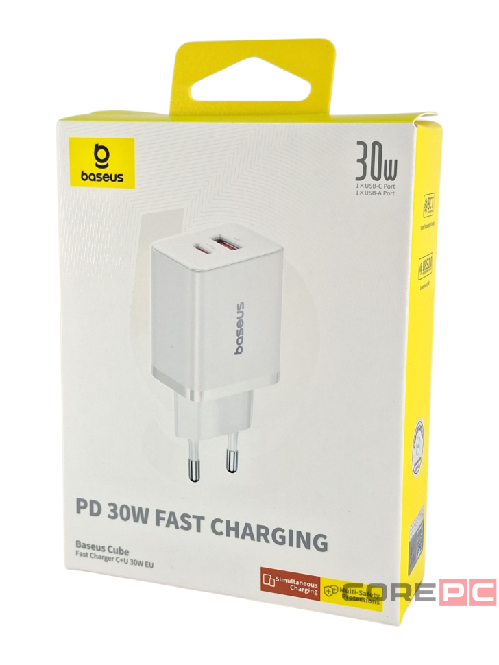 Сетевое зар. устр. Baseus Cube Pro Fast Charger 1USB/1C 30W P10111404213-00 белое
